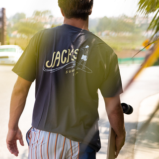 Jack's Surfboards Men's Bobber Classic Fit Short Sleeve T-Shirt - Charcoal 