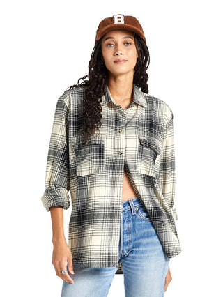 Women's Bowery Boyfriend Flannel - Biscotti/Black