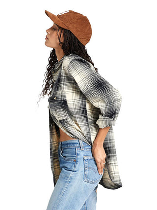 Women's Bowery Boyfriend Flannel - Biscotti/Black