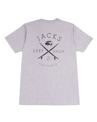 Jack's Surfboards Men's Bus Stop Modern Fit Short Sleeve Tee - Heather Grey