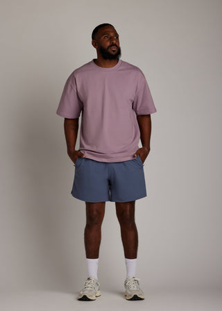 Lilac oversized tee made from soft, breathable fabric for comfortable casual wear.