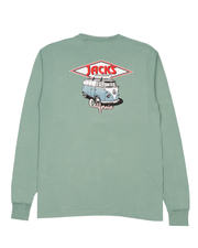 Jacks Surfboard's CA Diamond Transport Pigment Long Sleeve Tee - Cypress