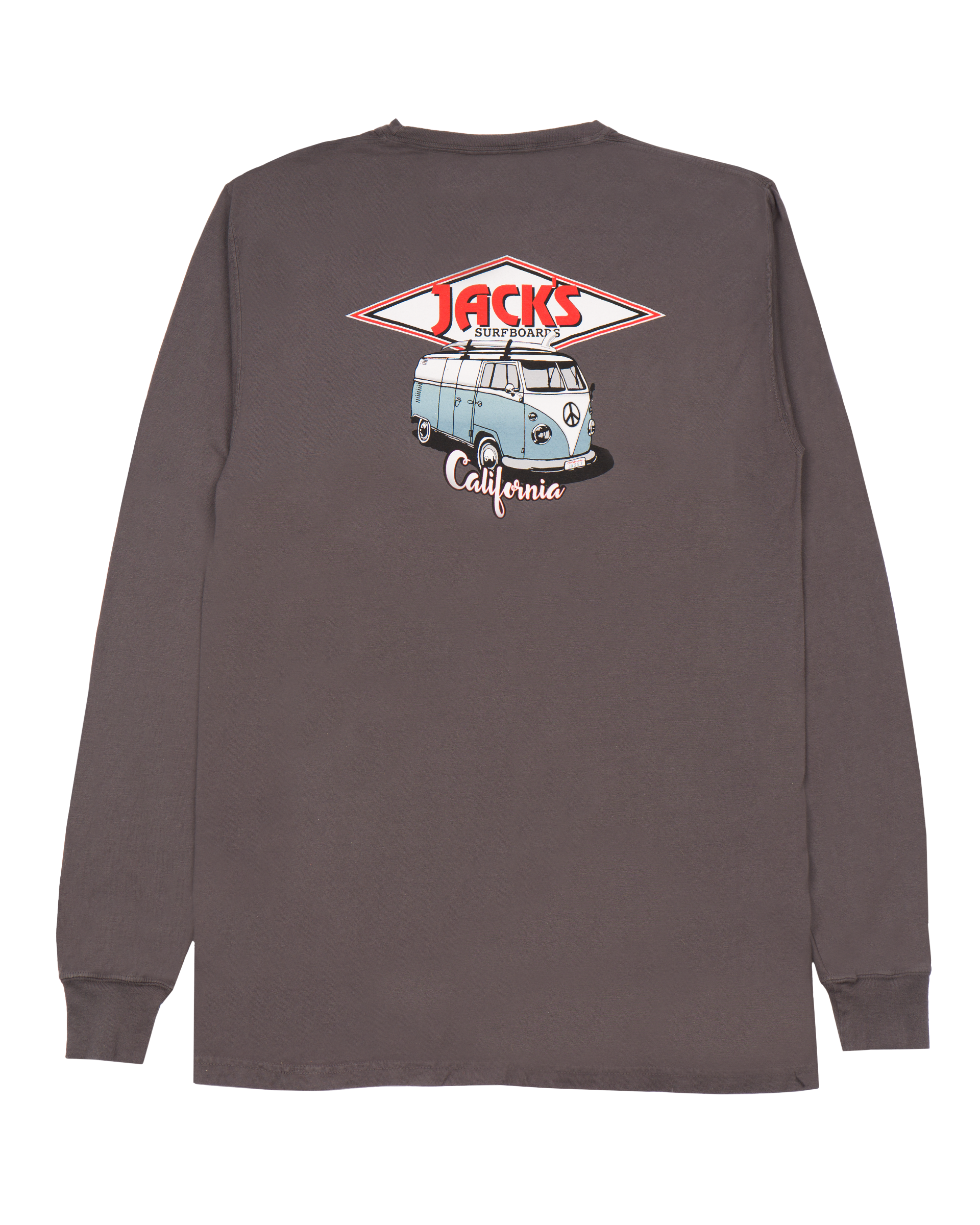 Jacks Surfboard's CA Diamond Transport Pigment Long Sleeve Tee - Railroad Grey