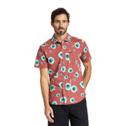 Charter Print S/S Woven Shirt - Dusty Cedar/Off White/Jade