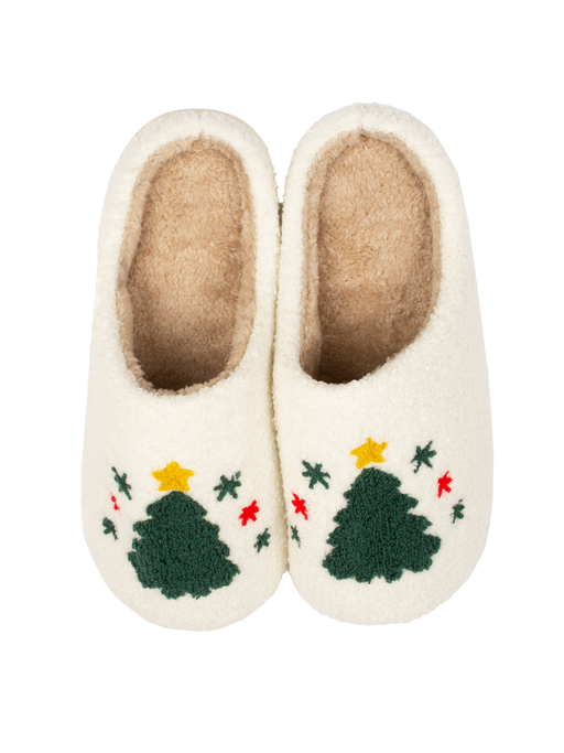 Jack's Surfboards Christmas Tree Slippers- White