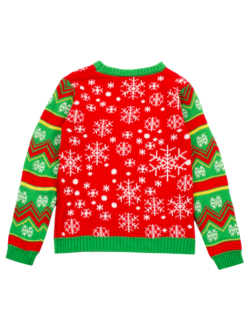 Glistening Tree Christmas Sweater - Red and Green