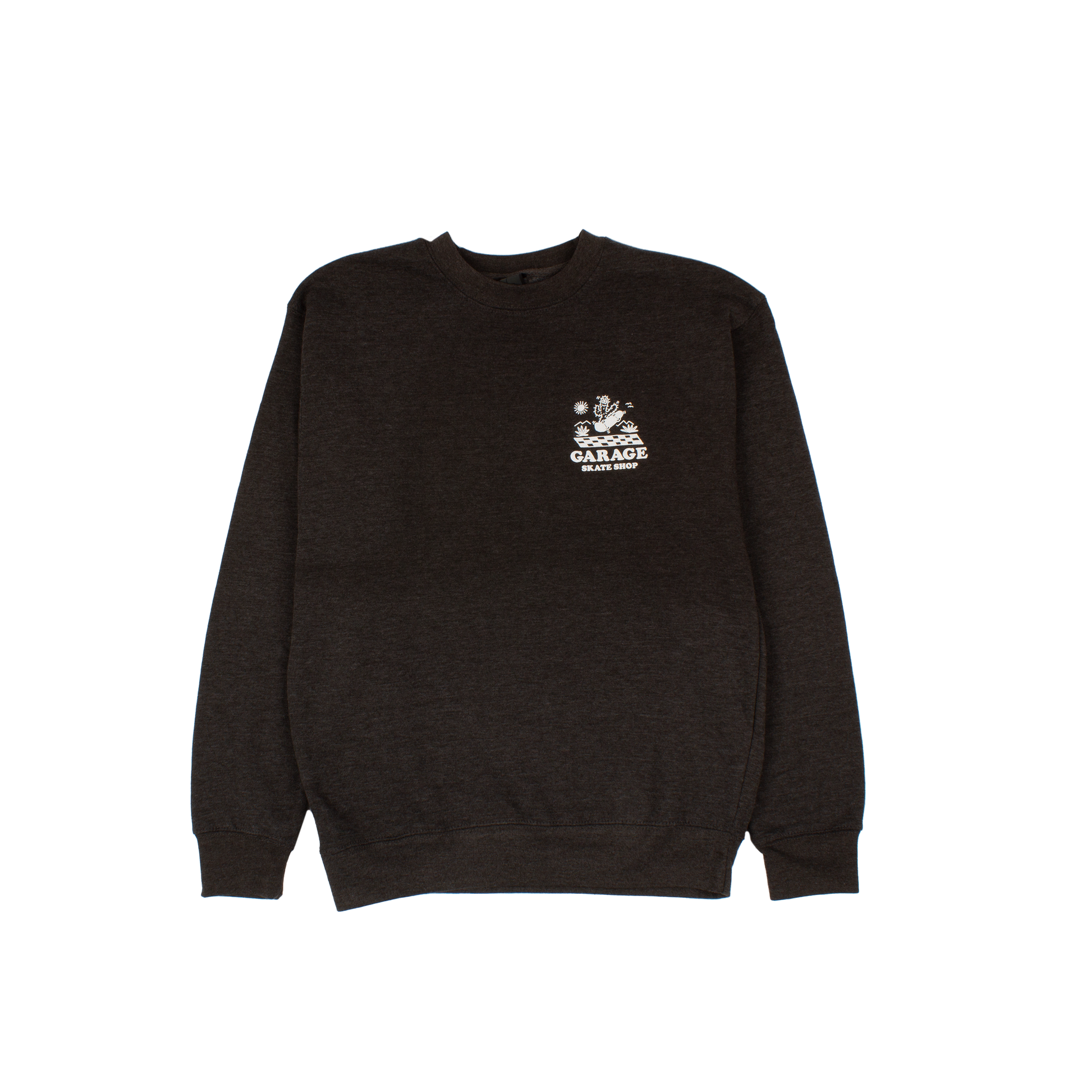 Garage Skate Shop Prickly Picnic Crewneck Sweatshirt Charcoal