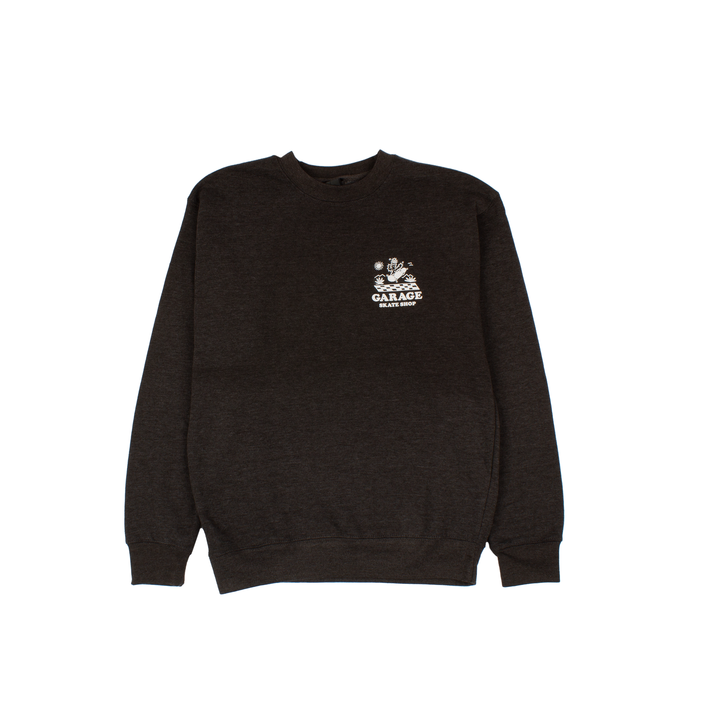 Garage Skate Shop Prickly Picnic Crewneck Sweatshirt Charcoal
