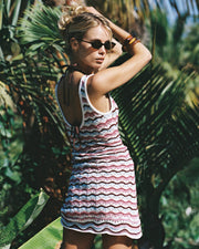 Sand in Hand | Badge:New Arrival_#B2AC88_#ffffff' Pink and blue striped crochet dress