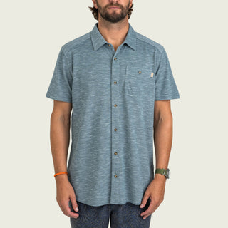 Marsh Wear Men's Coffin Point Short sleeve Woven Shirt - Goblin Blue Heather