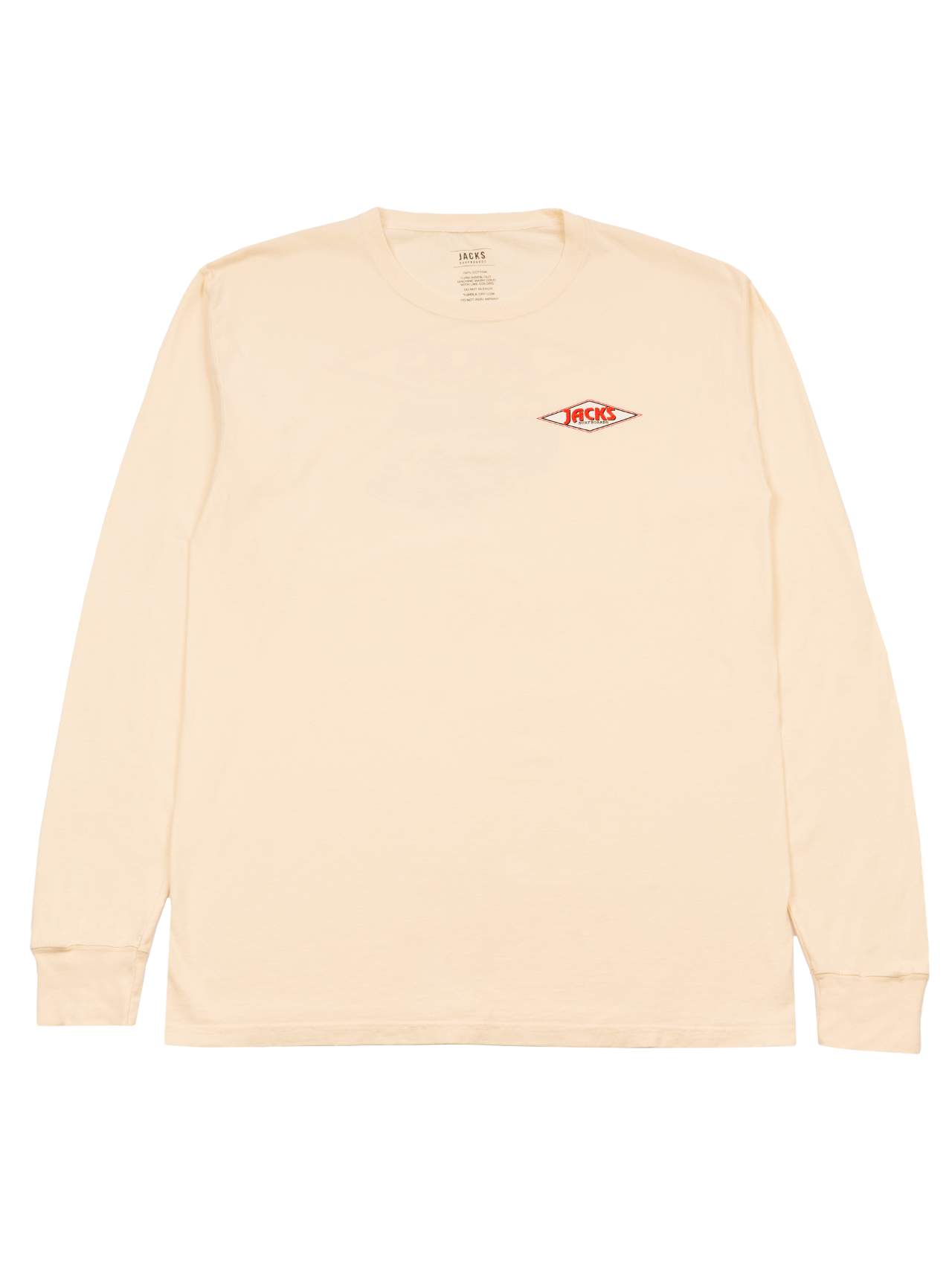 Jacks Surfboard's CA Diamond Transport Pigment Long Sleeve Tee - Parchment 