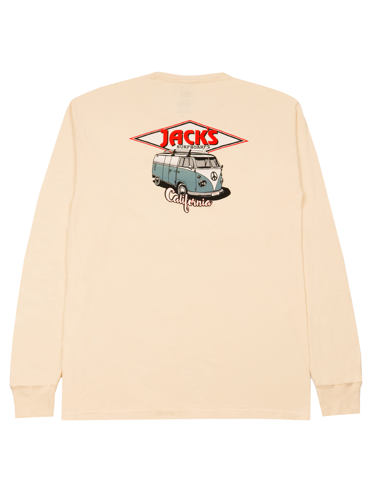 Jacks Surfboard's CA Diamond Transport Pigment Long Sleeve Tee - Parchment