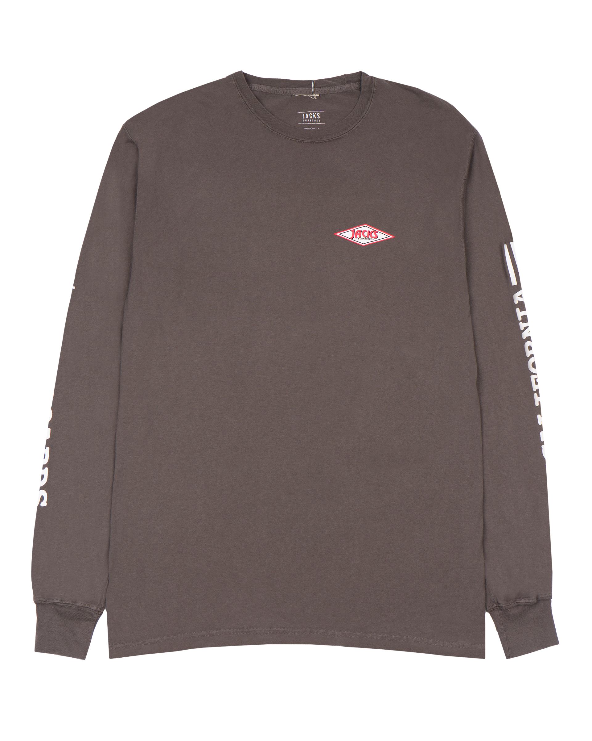 Jacks Surfboard Diamond Sleeved Pigment Long Sleeve Tee - Railroad Grey