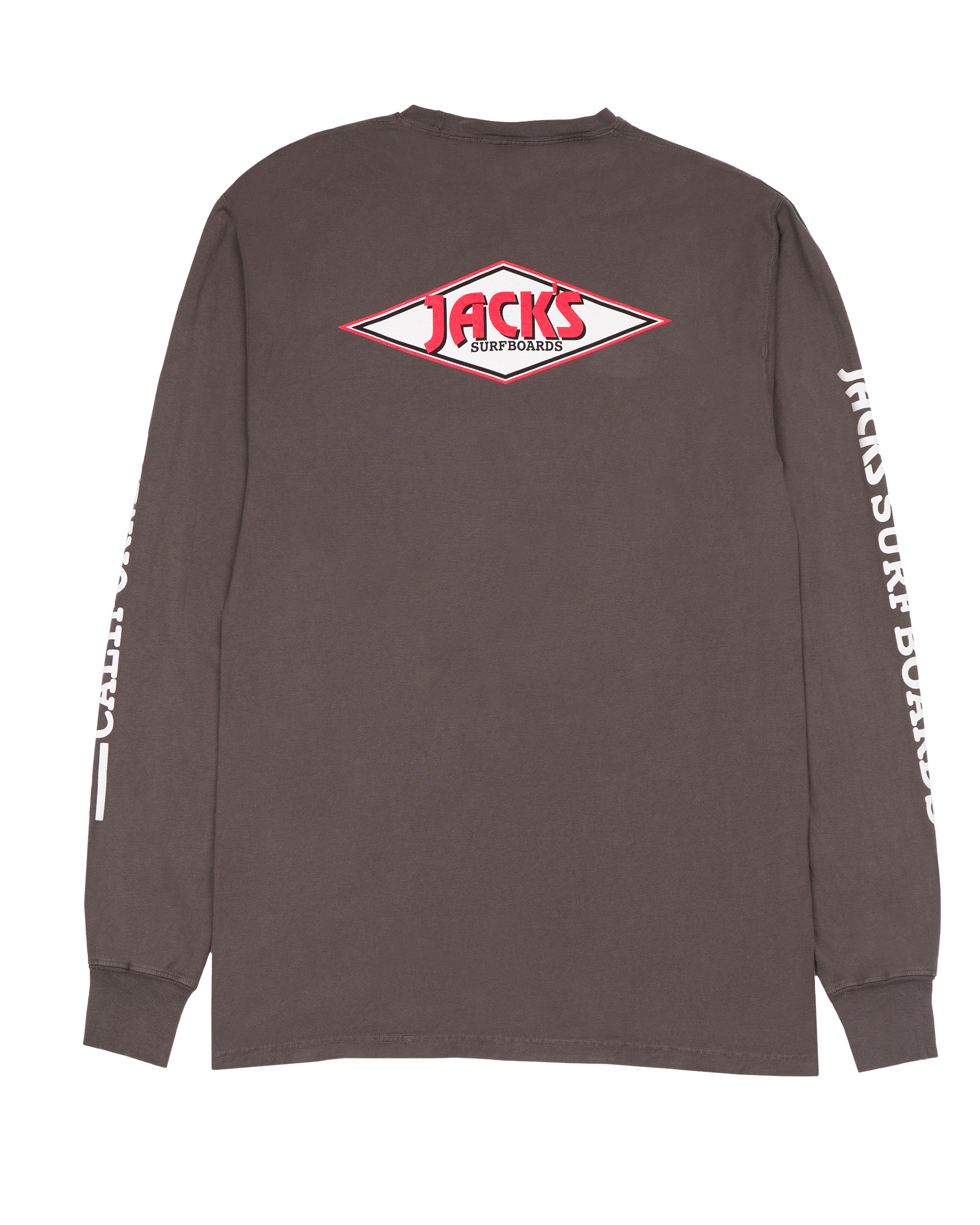 Jacks Surfboard Diamond Sleeved Pigment Long Sleeve Tee - Railroad Grey