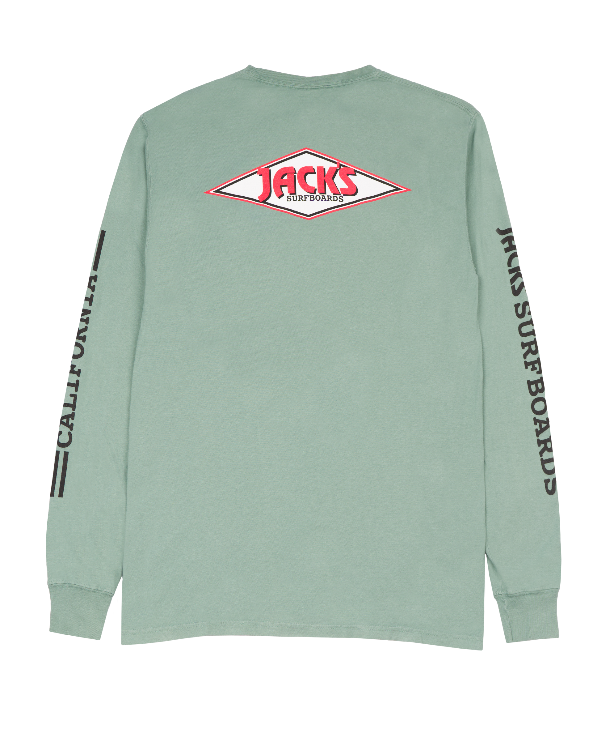 Jacks Surfboard Diamond Sleeved Pigment Long Sleeve Tee - Cypress Green