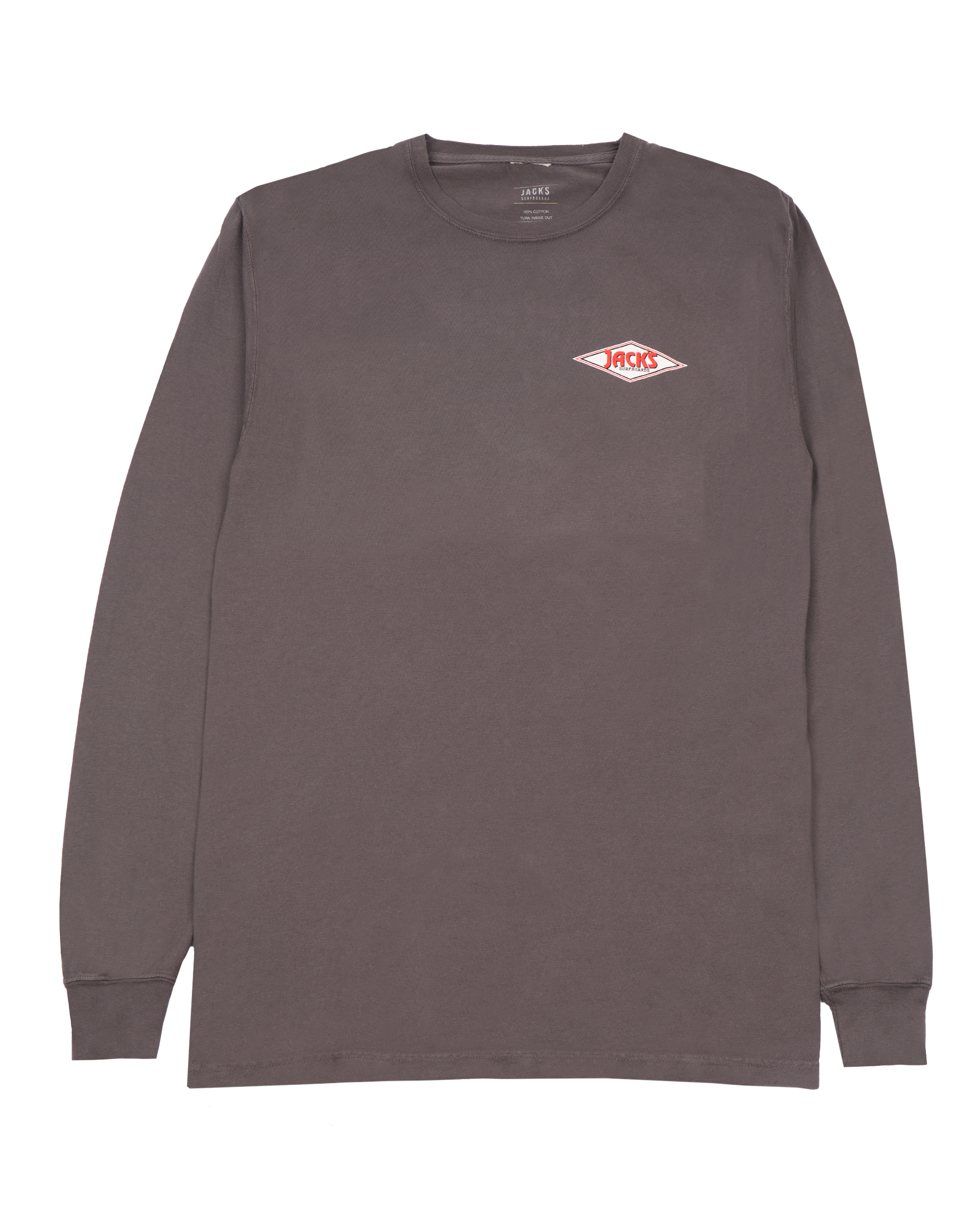 Jacks Surfboard's CA Diamond Transport Pigment Long Sleeve Tee - Railroad Grey