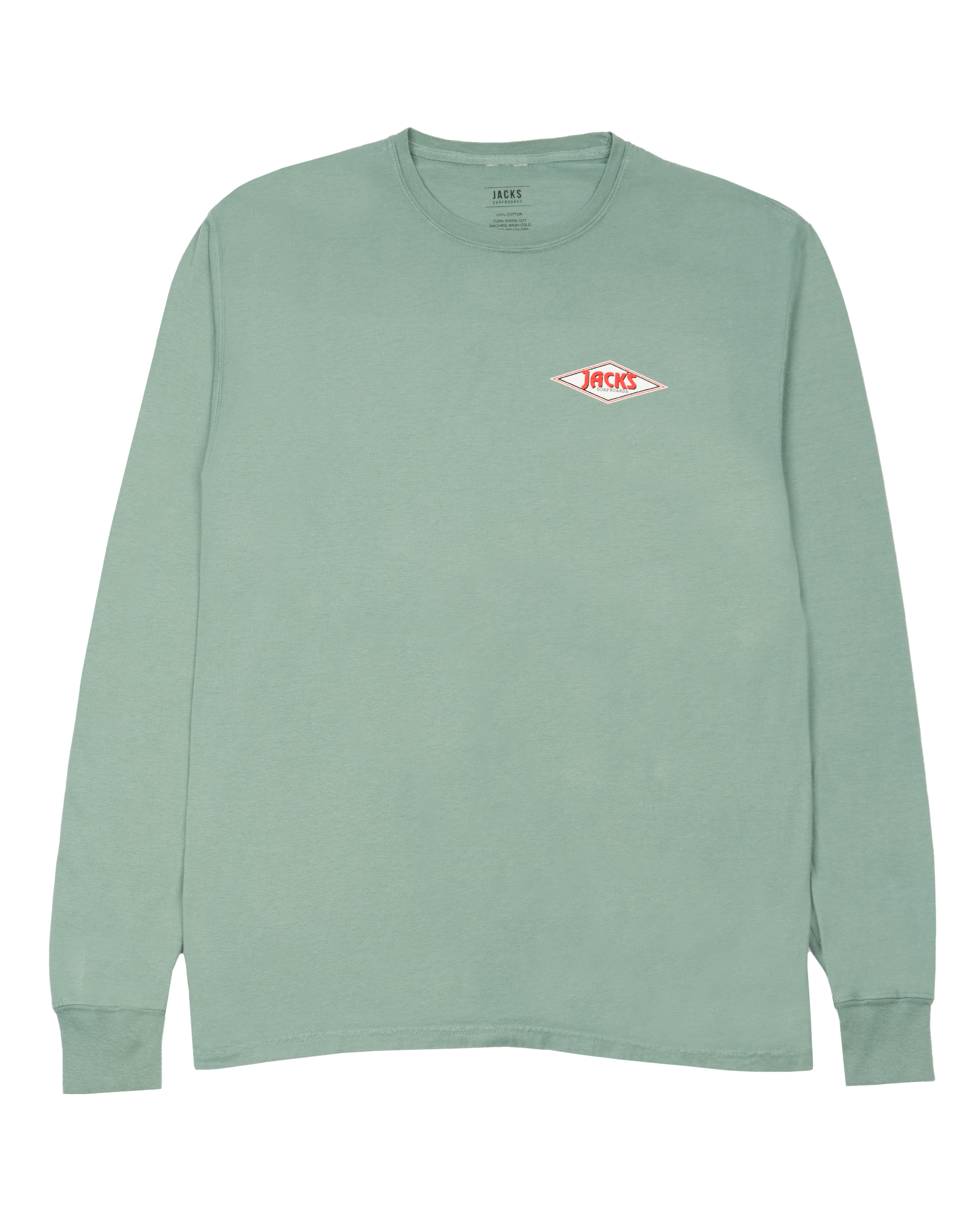 Jacks Surfboard's CA Diamond Transport Pigment Long Sleeve Tee - Cypress