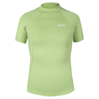 Xcel Girls Premium Stretch Solid Short Sleeve Performance Fit UV Rash Guard Top