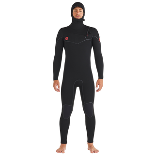 Body Glove Men's 5/4/3mm Red Cell Chest-Zip Hooded Fullsuit Wetsuit - Black