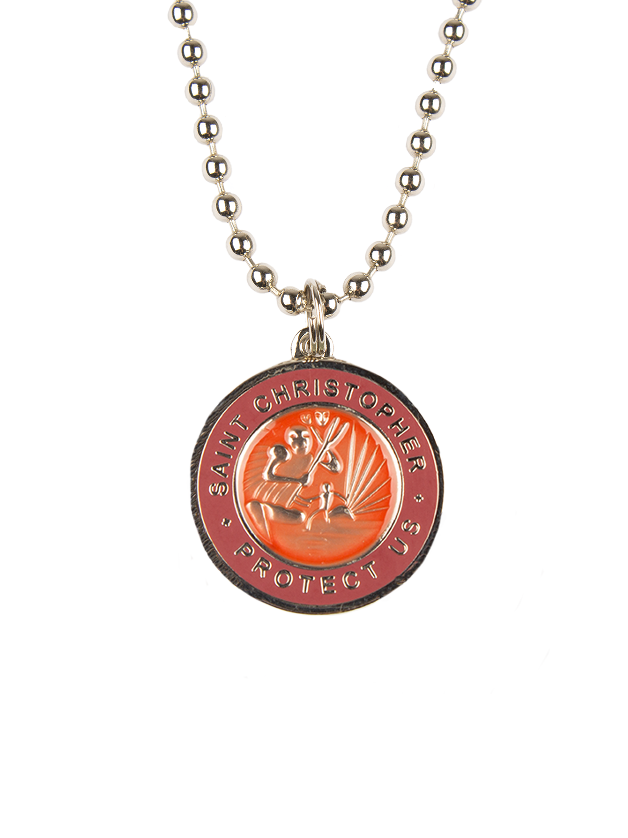 Jack's St. Christopher Necklace - Strawberry/ Orange