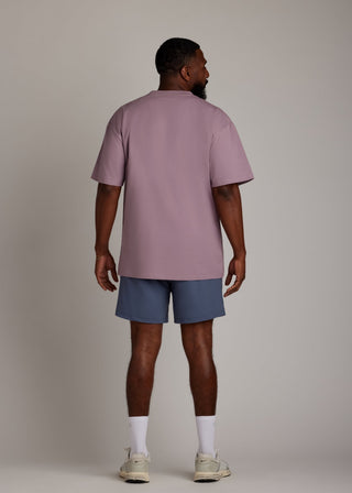 Lilac oversized tee made from soft, breathable fabric for comfortable casual wear.