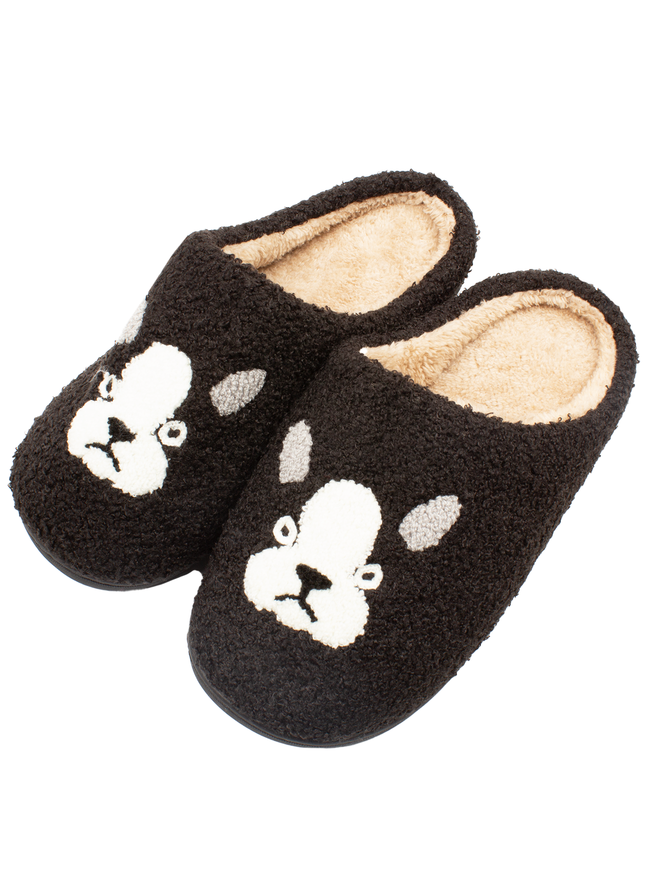 Jack's Smiley 3.0 Slipper- Boston Terrier - Black & White 