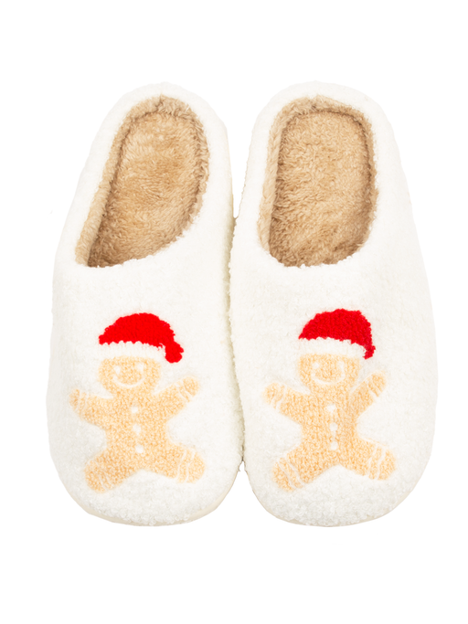 Happy Gingerbread Slippers- Happy Gingerbread