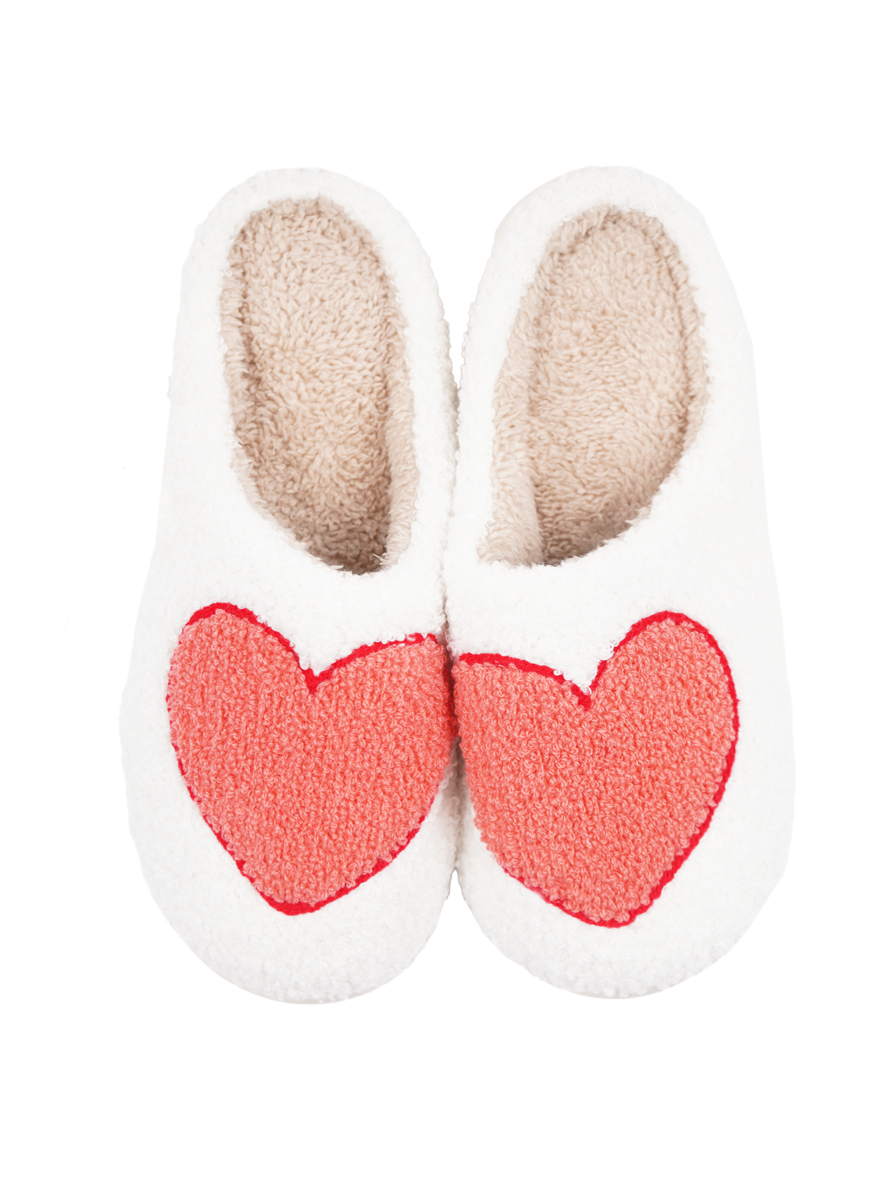 Jack's V-Day Pink Heart Slippers- white