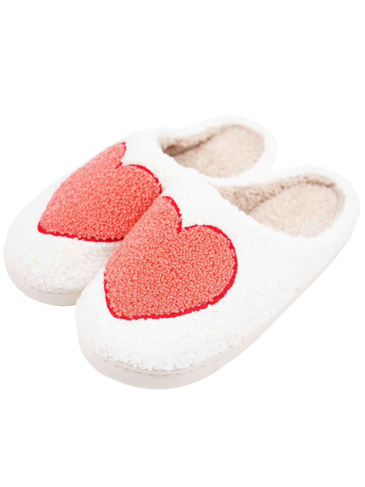 Jack's V-Day Pink Heart Slippers- White