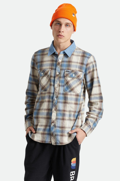 Brixton Men`s Bowery Stretch L/S Crossover Flannel