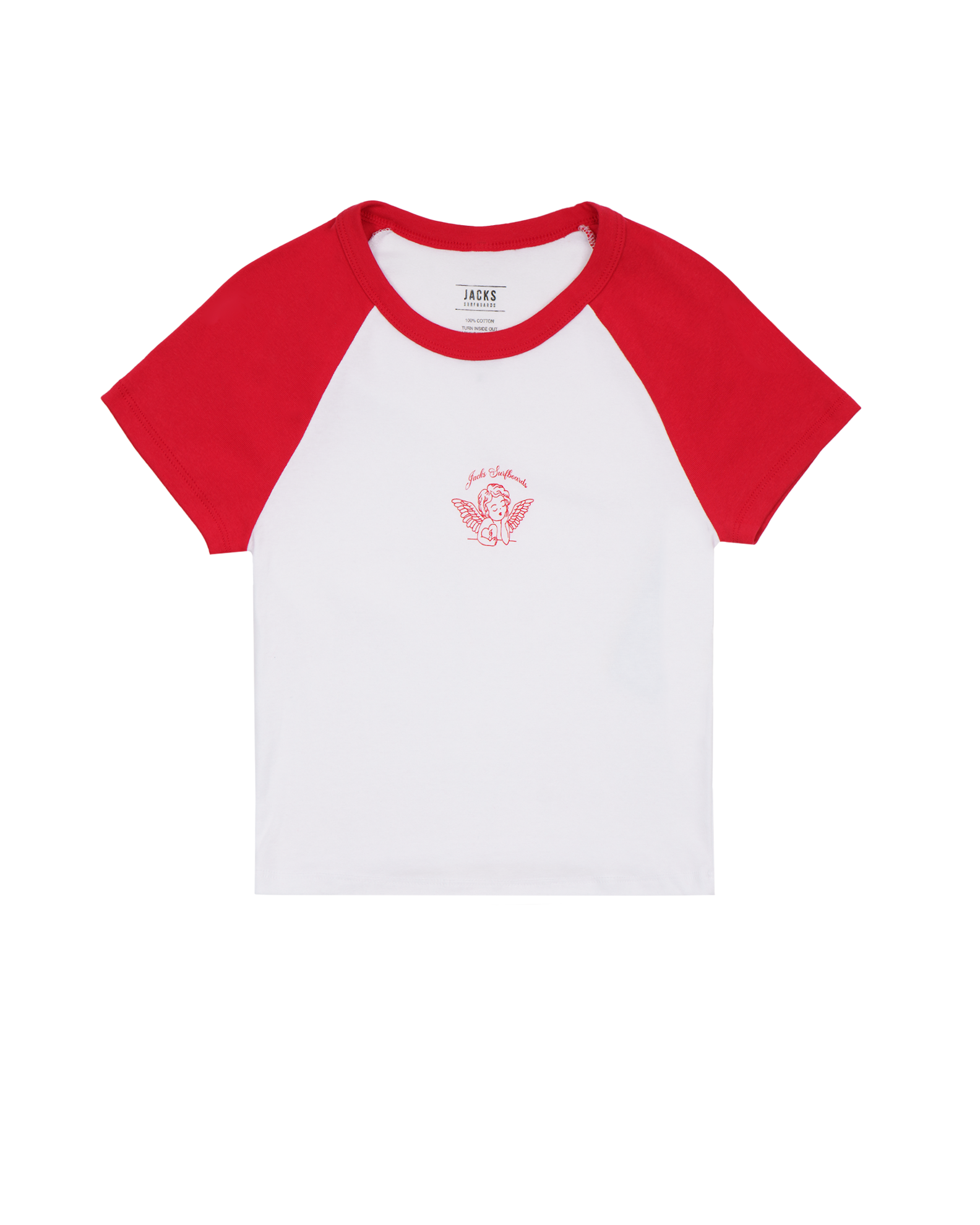 Women's Angel Baby Ribbed Tee - Red White 