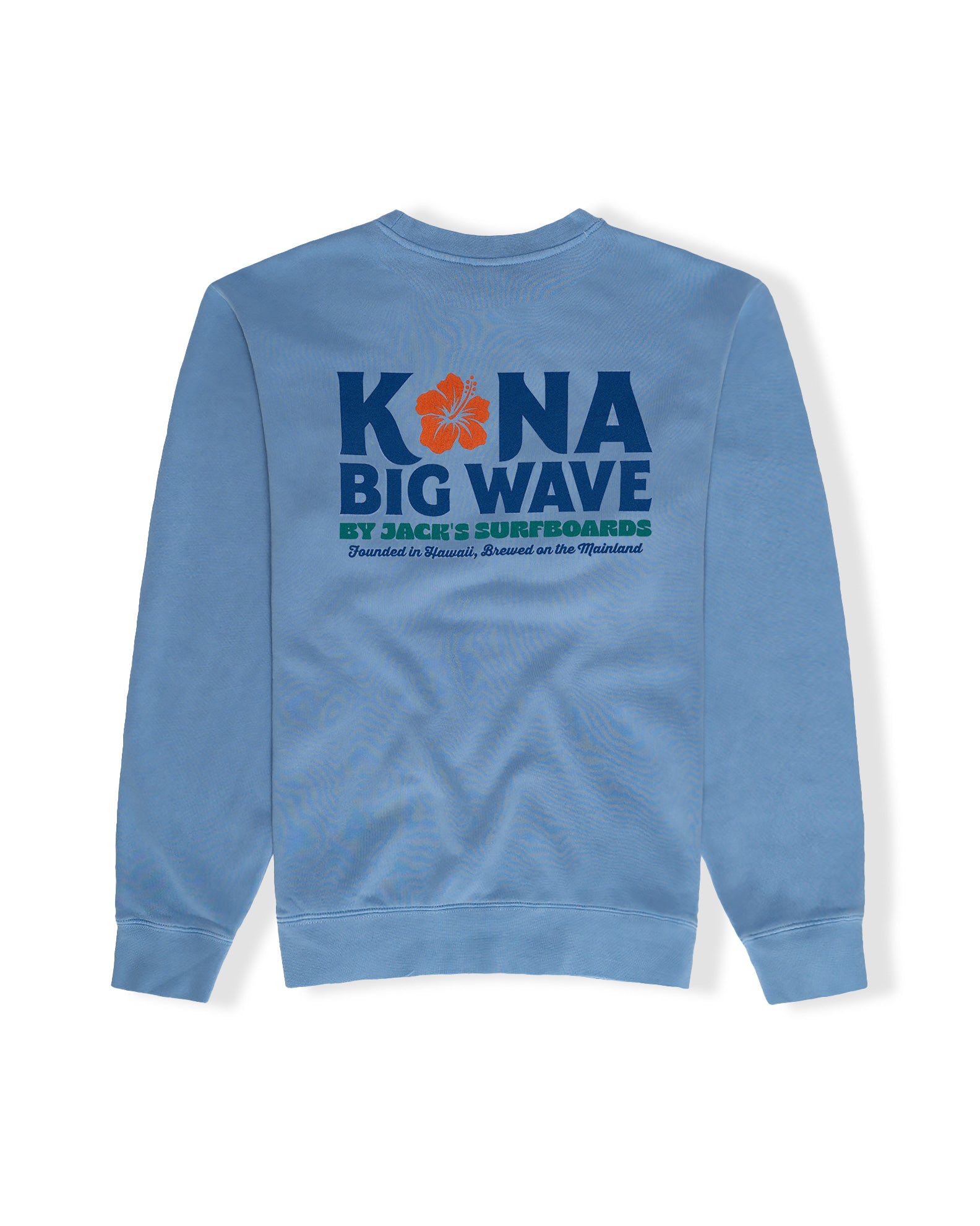 Kona Big Wave x Jack's Surfboards Men's "Draft" Crewneck Sweatshirt - Pgment Light Blue