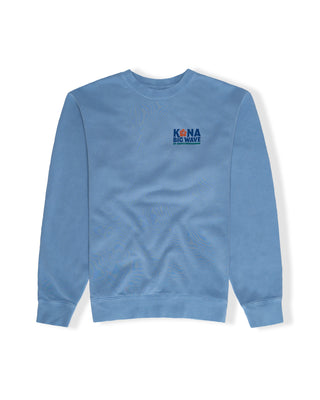 Kona Big Wave x Jack's Surfboards Men's "Draft" Crewneck Sweatshirt - Pgment Light Blue