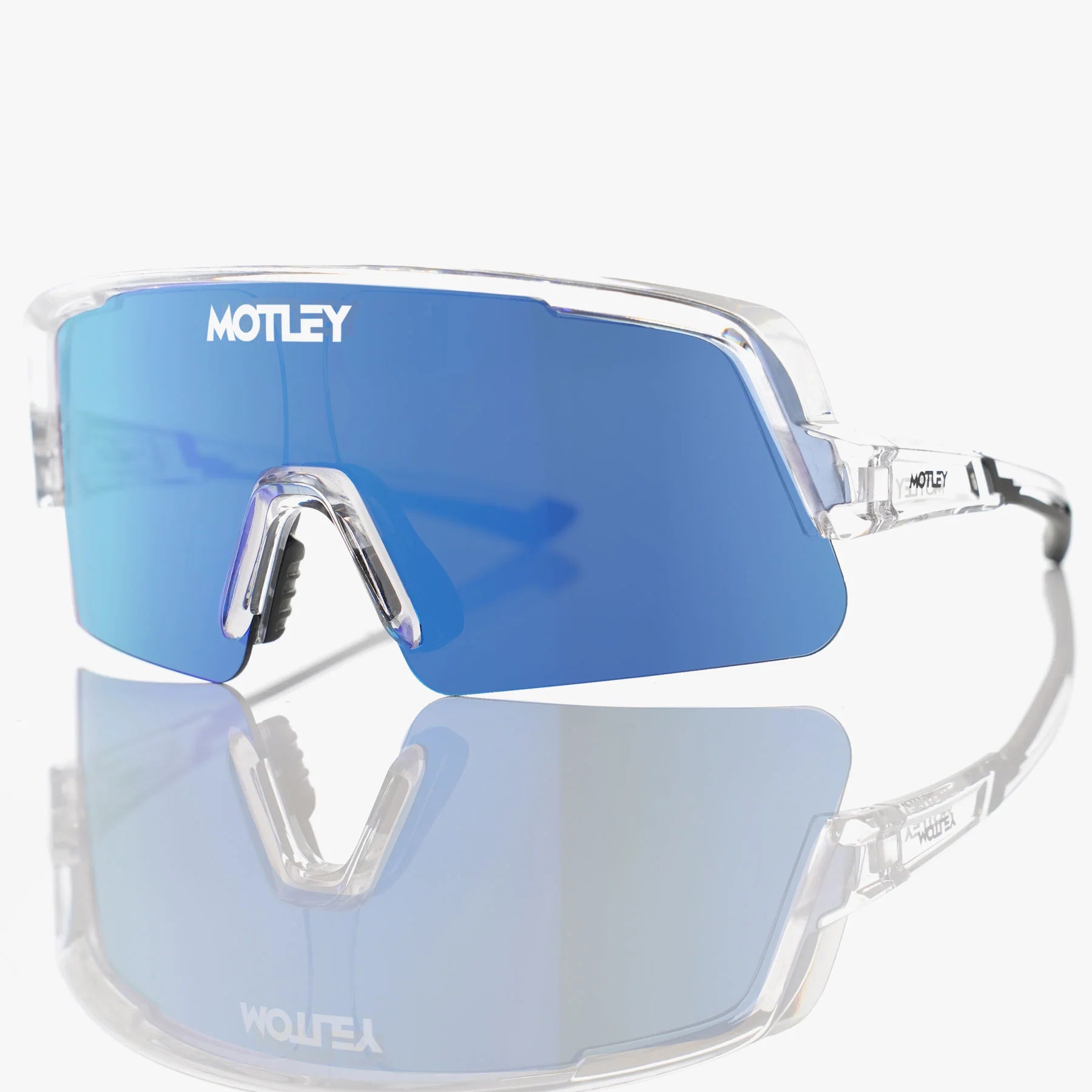 Motley Thundercat™ Sunglasses - Clear / Blue Mirror