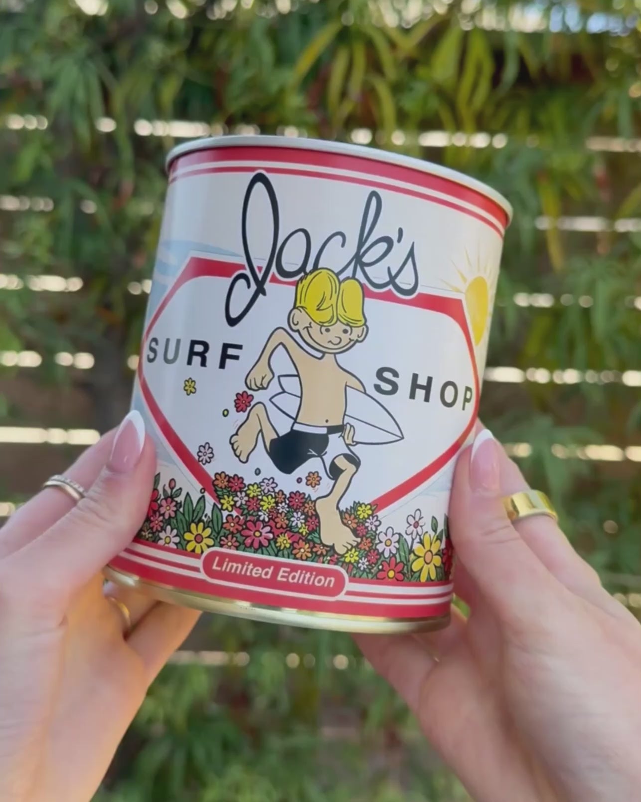 Load video: Canned Goods x Jack's Surfboards "Flower Power🌺" S/S T-Shirt - Limited Ivory