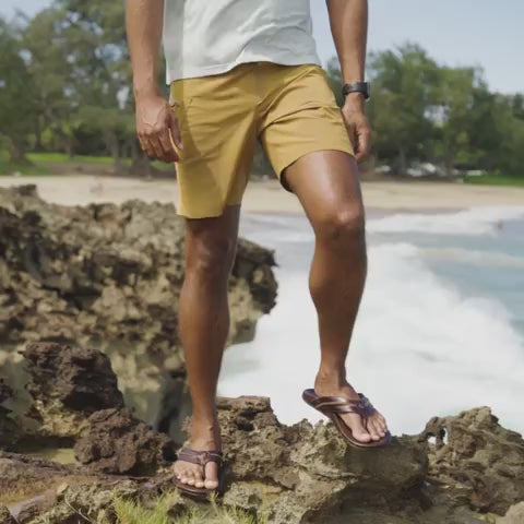 Olukai Men's Mea Ola Sandals - Tan/Dark Java