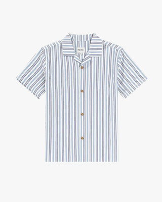 Rhythm Vacation Stripe Short Sleeve Shirt - Blue