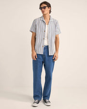 Rhythm Vacation Stripe Short Sleeve Shirt - Blue