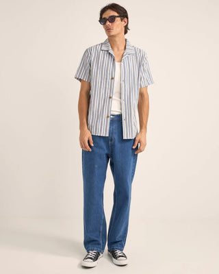 Rhythm Vacation Stripe Short Sleeve Shirt - Blue