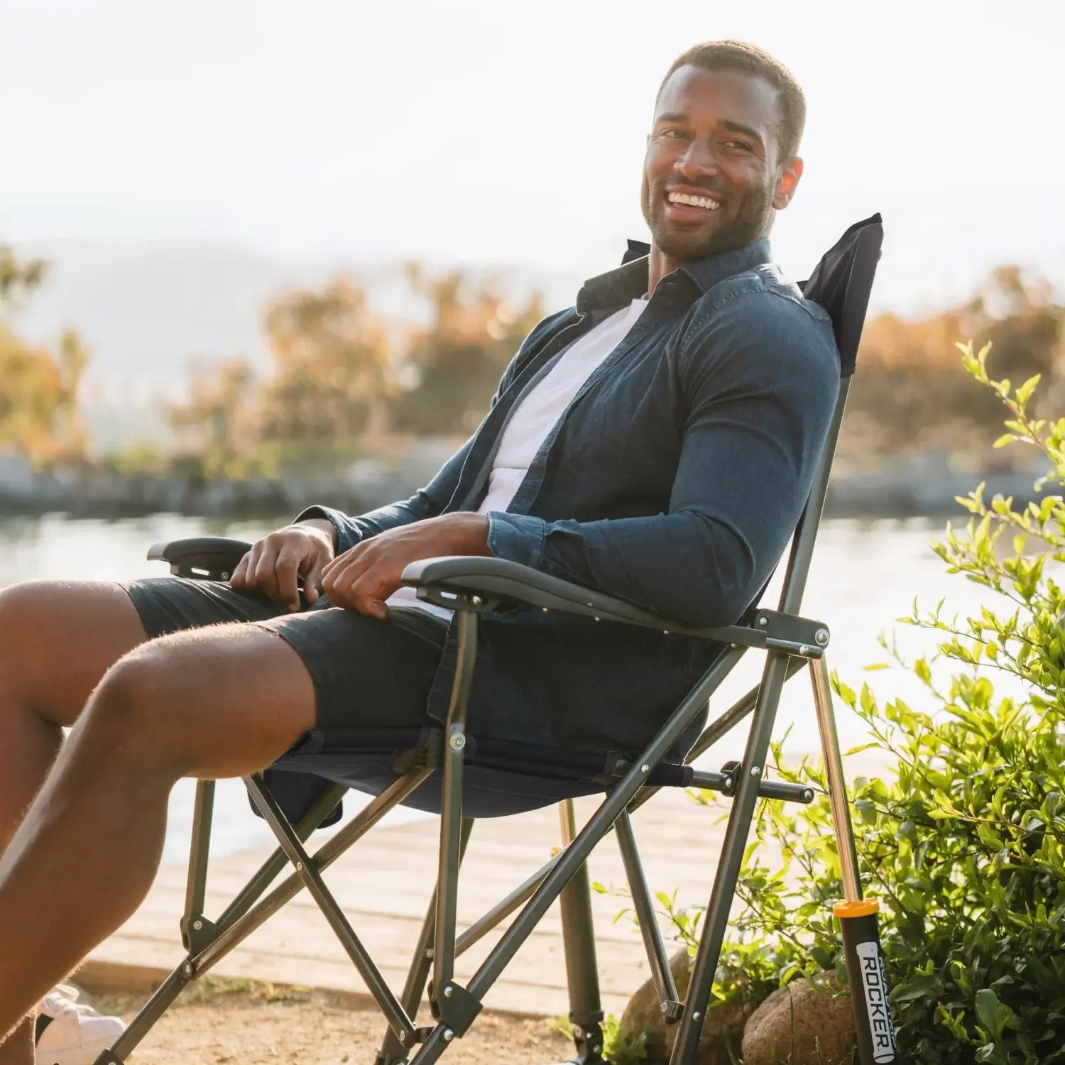 GCI Outdoor RoadTrip Rocker™ Chair - Dark Charcoal