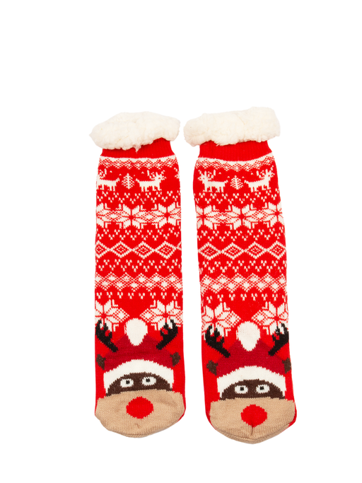 Jack's Christmas Rudolph Sherpa Socks - Rudolph
