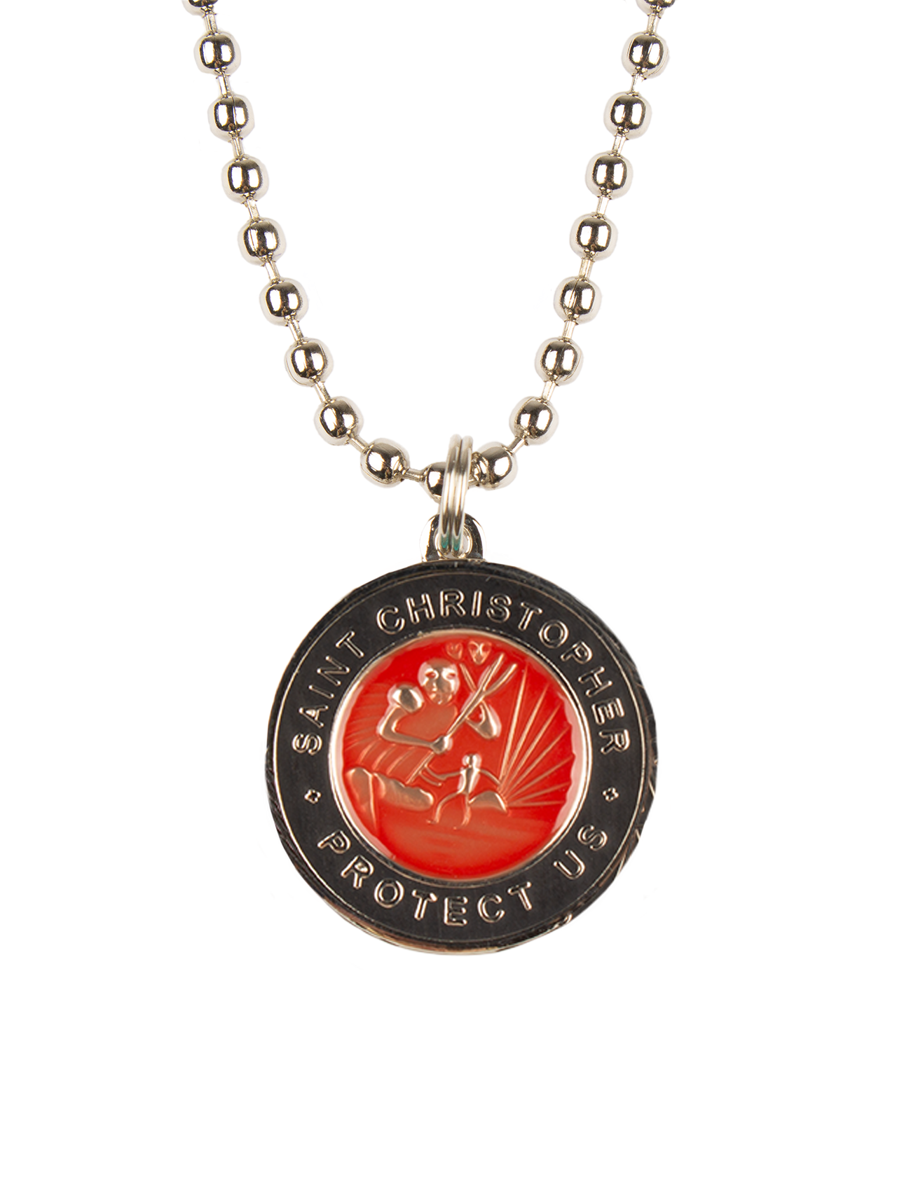 Jack's St. Christopher Necklace -Red/ Black