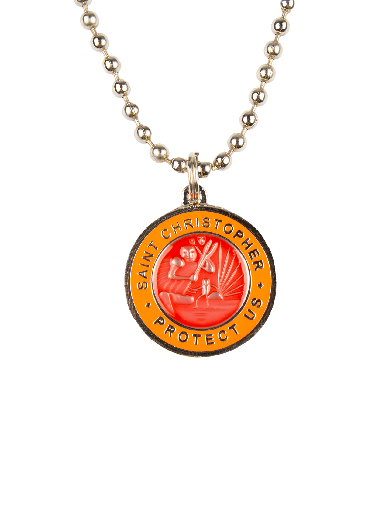 Jack's St. Christopher Necklace - Vermilion/ Rosewood