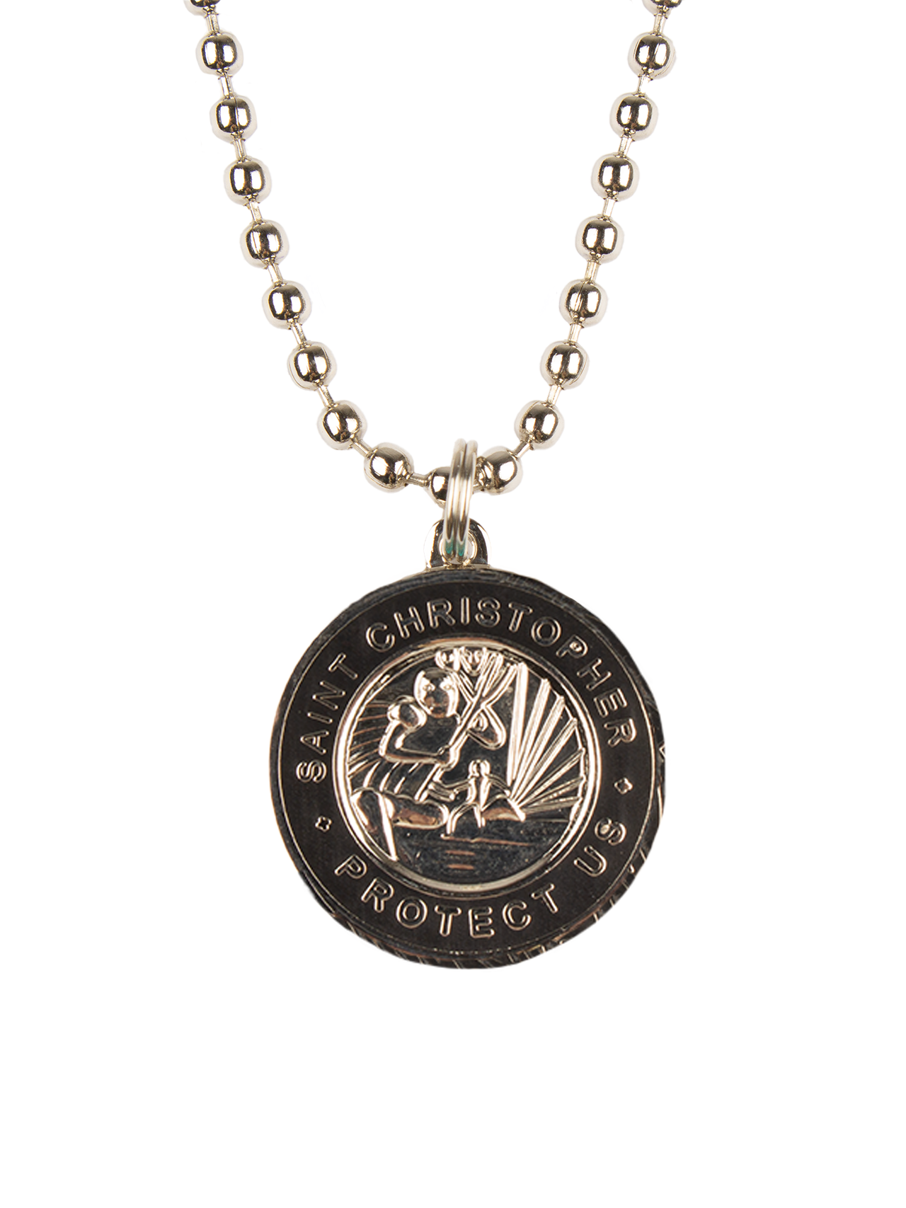 Jack's St. Christopher Necklace -Silver/ Black 