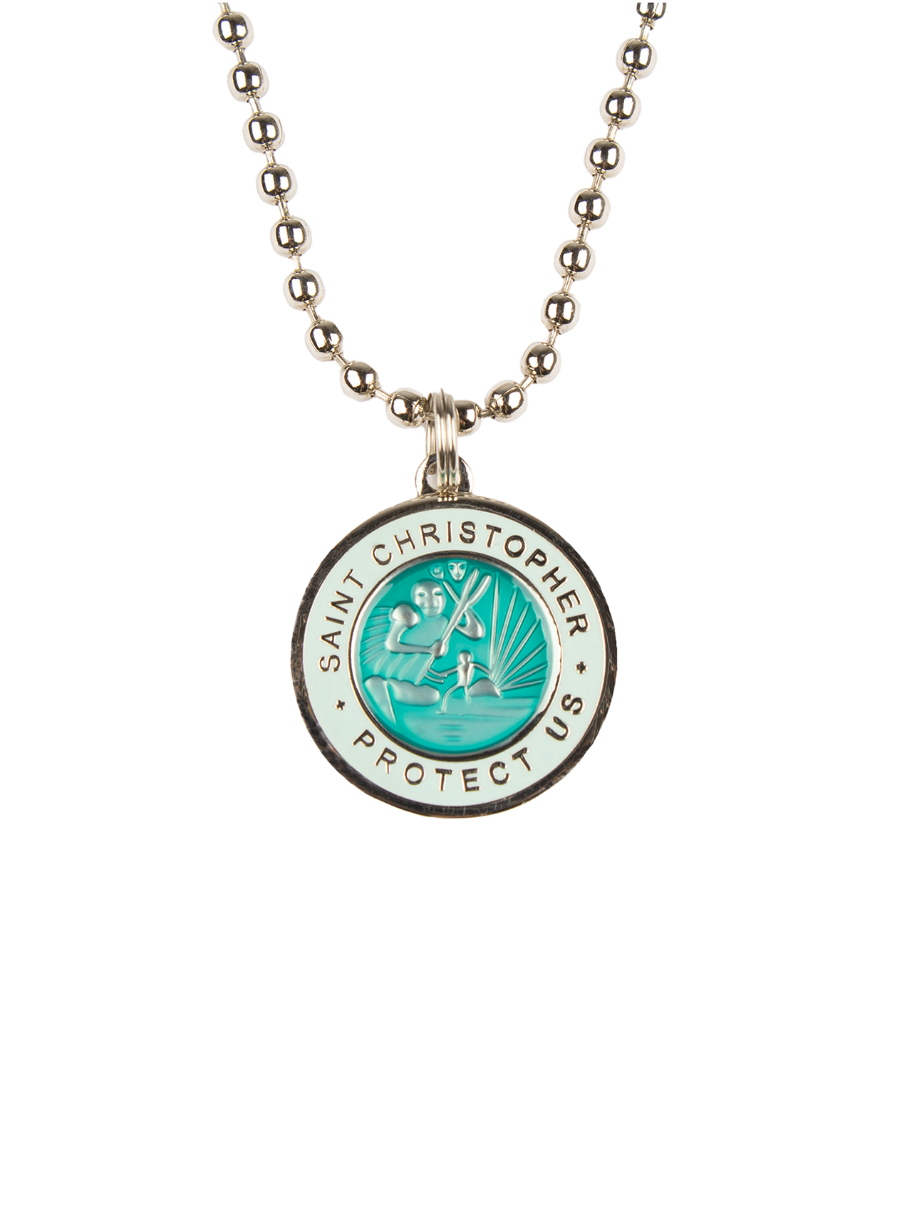 Jack's St. Christopher Necklace - Turquoise/ Sky Blue