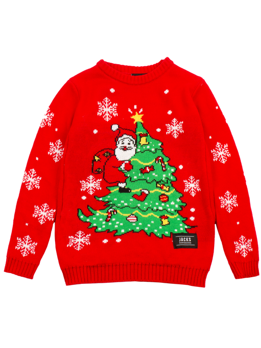 Santa's Snowflakes Christmas Sweater - Red