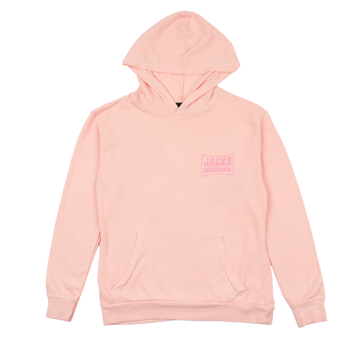Jack's Surfboards Girl's Scrunch Lightweight pullover Hoodie -CORAL
