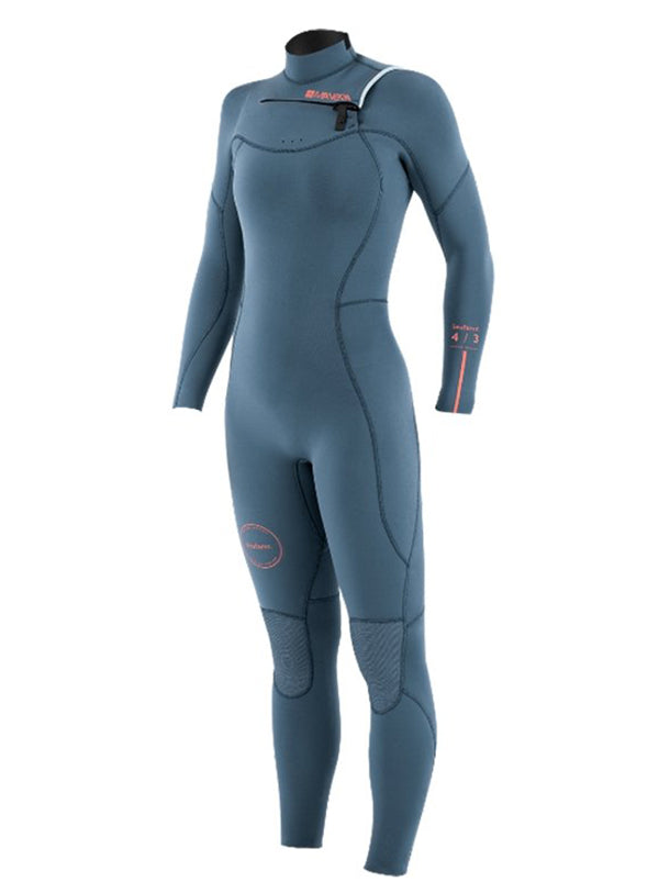 Women's Manera Seafarer 4/3mm Chest Zip Fullsuit Wetsuit - Pewter 