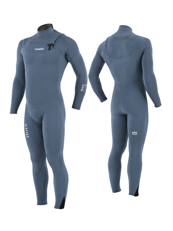 Manera Men's X10D Meteor Front Zip 4/3mm Fullsuit Wetsuit - Pewter