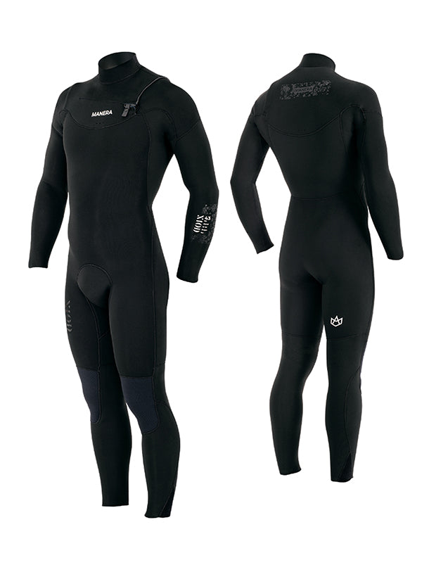 Manera Men's X10D Meteor Front Zip 4/3mm Fullsuit Wetsuit - Black 